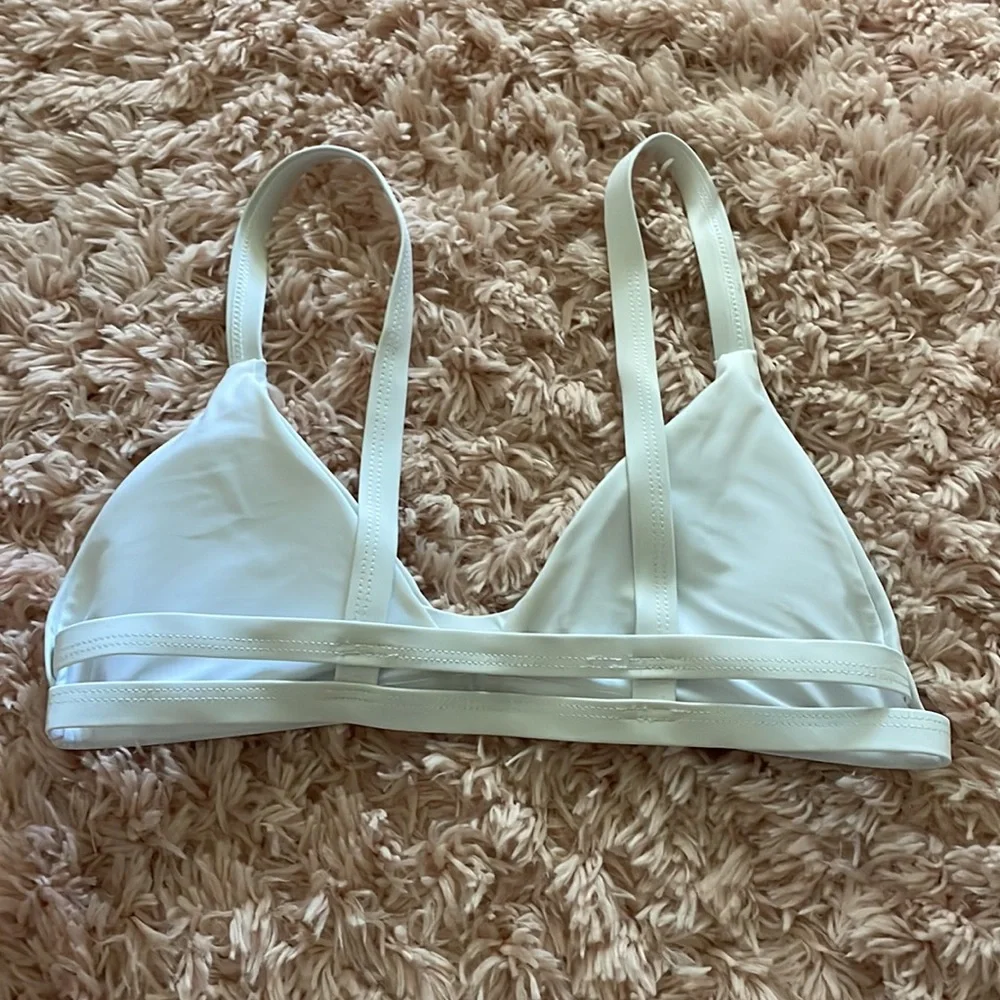 White Swimsuit Top - Picture 2 of 2